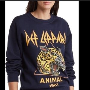 Def Leppard Pyromania 1987 United States Tour Crewneck Sweatshirt Size L